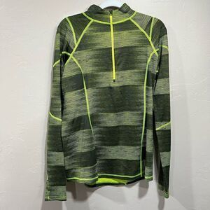 Neon Yellow and Black Reebok Half Zip